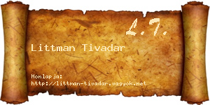 Littman Tivadar névjegykártya